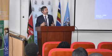 Clemens Breisinger giving a public lecture at the University of Nairobi. Photo credit. Directorate of Corporate Affairs, University of Nairobi